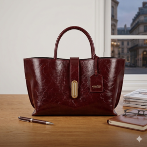 Stylish New Oil-Waxed Handbag, Women'S Bucket Bag